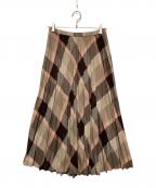 BLUE LABEL CRESTBRIDGEブルーレーベルクレストブリッジ）の古着「チェックスカート」｜ブラウン
