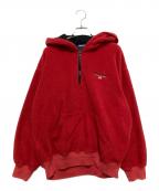POLO SPORTポロスポーツ）の古着「ハーフジップフリースパーカー」｜レッド