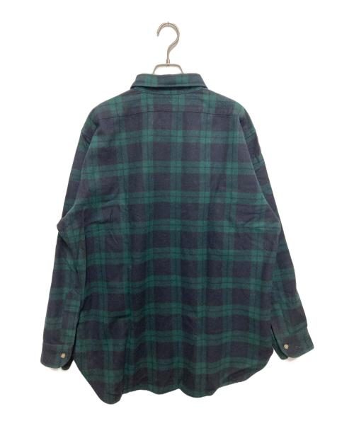 PENDLETON（ペンドルトン）PENDLETON (ペンドルトン) 70s チェックウールシャツ グリーン×ネイビー サイズ:XLの古着・服飾アイテム