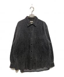 STEVEN ALAN（スティーブンアラン）の古着「CHAMBRAY/CORD REGULAR COLLAR SHIRT」｜グレー