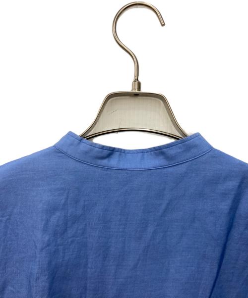 allureville（アルアバイル）allureville (アルアバイル) キュプラコットンツイルラッフルスラッシュブラウス ブルー サイズ:2の古着・服飾アイテム