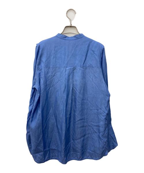 allureville（アルアバイル）allureville (アルアバイル) キュプラコットンツイルラッフルスラッシュブラウス ブルー サイズ:2の古着・服飾アイテム
