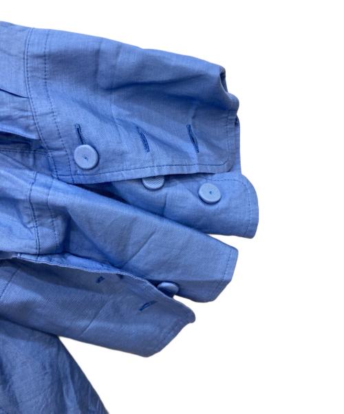 allureville（アルアバイル）allureville (アルアバイル) キュプラコットンツイルラッフルスラッシュブラウス ブルー サイズ:2の古着・服飾アイテム