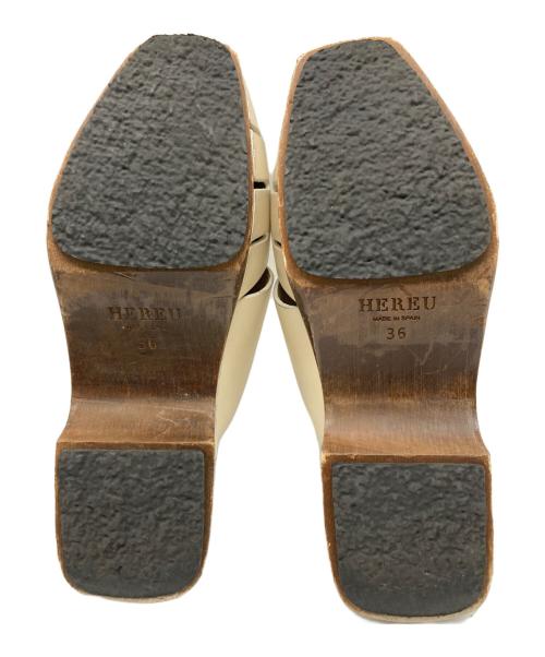 HEREU（ヘリュー）HEREU (ヘリュー) LICIA Square Toe Fisherman Mule Clog ベージュ サイズ:36の古着・服飾アイテム