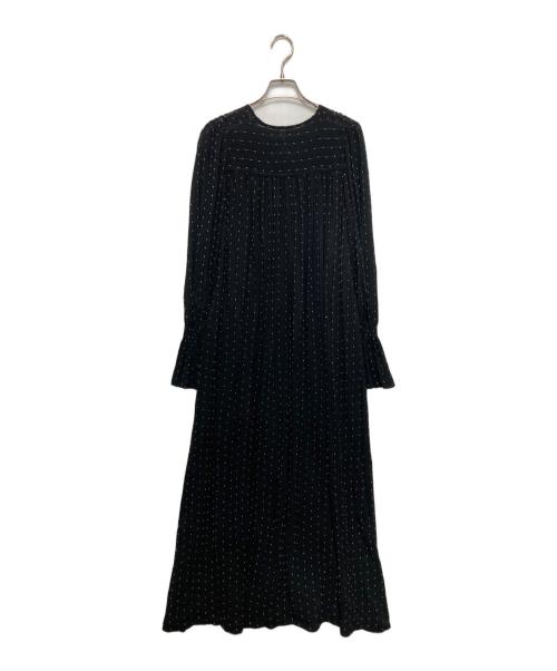 JANE SMITH（ジェーンスミス）JANE SMITH (ジェーンスミス) STRIPE JACQUARD LONG OP ブラック サイズ:SIZE36の古着・服飾アイテム