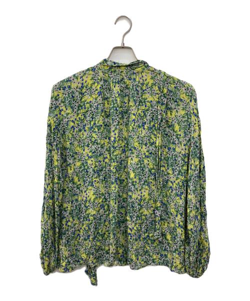 LESAGE（レサージュ）LESAGE (レサージュ) フラワープリントボウタイブラウス グリーン サイズ:FREEの古着・服飾アイテム
