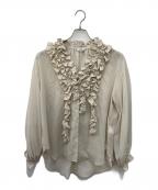 LESAGEレサージュ）の古着「シアーフリルシャツ」｜ベージュ