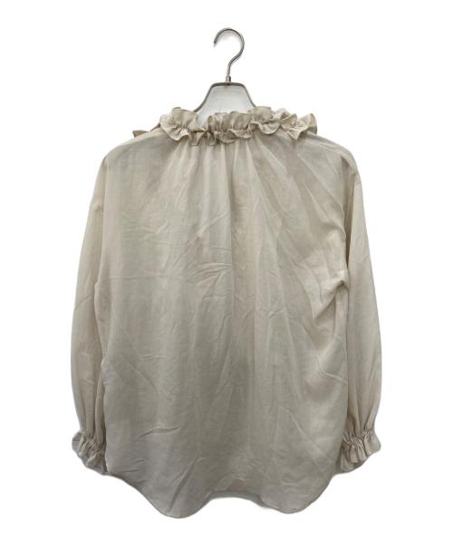 LESAGE（レサージュ）LESAGE (レサージュ) シアーフリルシャツ ベージュ サイズ:FREE 未使用品の古着・服飾アイテム