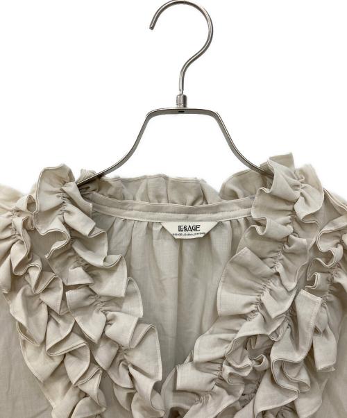 LESAGE（レサージュ）LESAGE (レサージュ) シアーフリルシャツ ベージュ サイズ:FREE 未使用品の古着・服飾アイテム