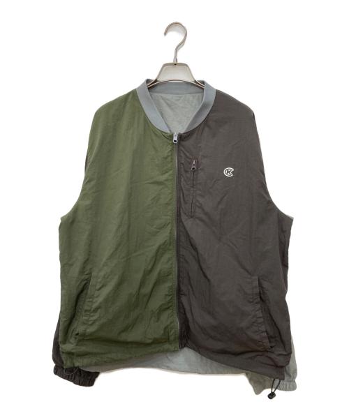 木梨サイクル（キナシサイクル）木梨サイクル (キナシサイクル) リバーシブルジャケット カーキ×グレー サイズ:Lの古着・服飾アイテム