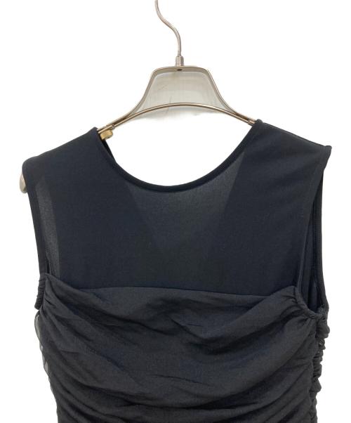 ESTNATION（エストネーション）ESTNATION (エストネーション) シアーコンビストレートワンピース ブラック サイズ:FREEの古着・服飾アイテム