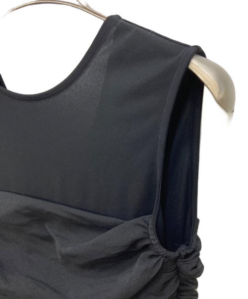 ESTNATION（エストネーション）ESTNATION (エストネーション) シアーコンビストレートワンピース ブラック サイズ:FREEの古着・服飾アイテム
