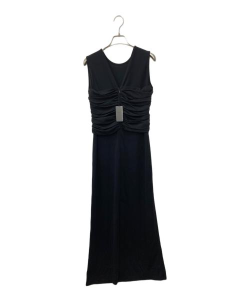 ESTNATION（エストネーション）ESTNATION (エストネーション) シアーコンビストレートワンピース ブラック サイズ:FREEの古着・服飾アイテム