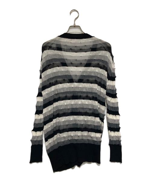 DIESEL（ディーゼル）DIESEL (ディーゼル) コットンニットカーディガン ホワイト×ブラック×グレー サイズ:Sの古着・服飾アイテム