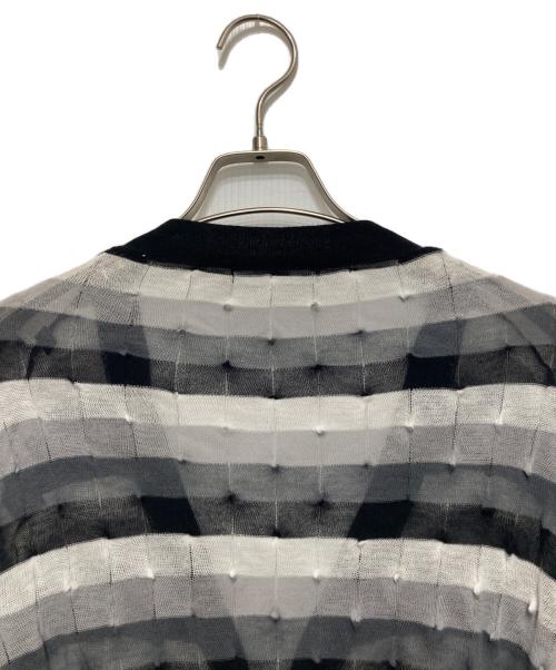 DIESEL（ディーゼル）DIESEL (ディーゼル) コットンニットカーディガン ホワイト×ブラック×グレー サイズ:Sの古着・服飾アイテム