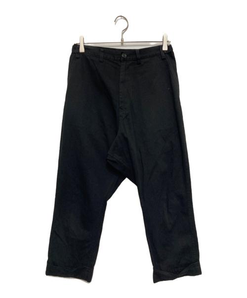 yohji yamamoto+noir（ヨウジヤマモトプリュスノアール）yohji yamamoto+Noir (ヨウジヤマモトプリュスノアール) コットンパンツ ブラック サイズ:SIZE 1の古着・服飾アイテム