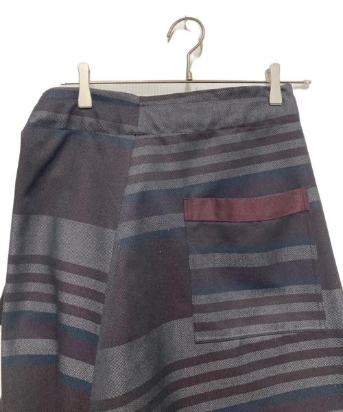 me ISSEY MIYAKE（ミーイッセイ ミヤケ）me ISSEY MIYAKE (ミーイッセイ ミヤケ) ラップワイドパンツ ブラウン×グレー サイズ:不明の古着・服飾アイテム