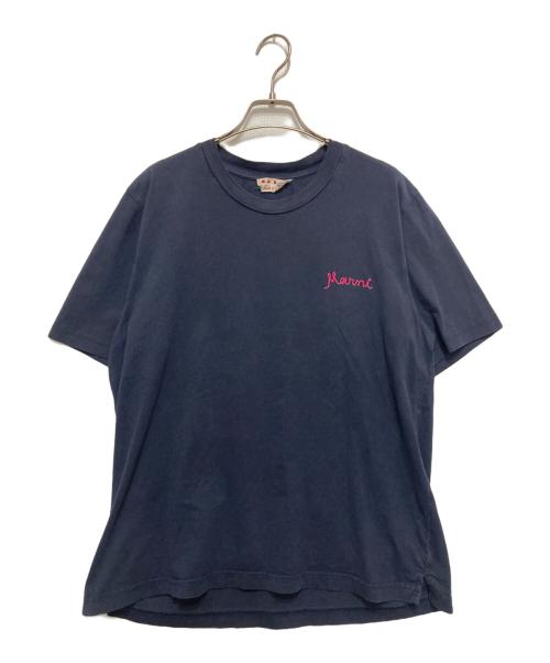 MARNI（マルニ）MARNI (マルニ) ロゴ刺繍Tシャツ ネイビー サイズ:SIZE 48の古着・服飾アイテム