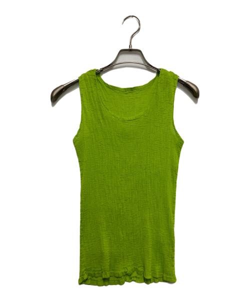 me ISSEY MIYAKE（ミーイッセイ ミヤケ）me ISSEY MIYAKE (ミーイッセイ ミヤケ) ノースリーブカットソー グリーン サイズ:不明の古着・服飾アイテム