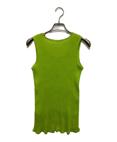 me ISSEY MIYAKE（ミーイッセイ ミヤケ）me ISSEY MIYAKE (ミーイッセイ ミヤケ) ノースリーブカットソー グリーン サイズ:不明の古着・服飾アイテム