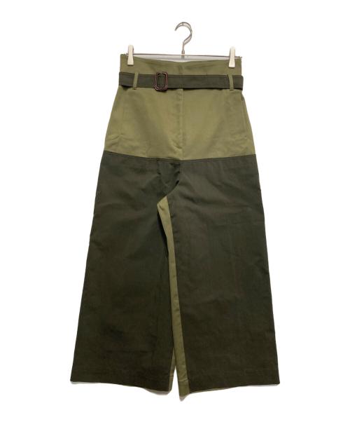 Max Mara WEEK END LINE（マックスマーラ ウイークエンドライン）MAX MARA WEEK END LINE (マックスマーラ ウイークエンドライン) バイカラーワイドパンツ グリーン サイズ:Sの古着・服飾アイテム