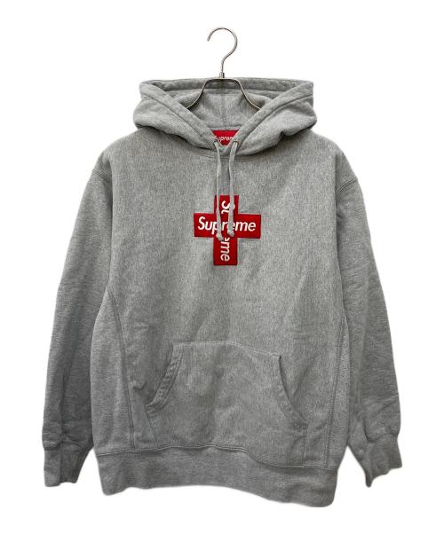 SUPREME（シュプリーム）SUPREME (シュプリーム) Cross Box Logo Hooded Sweatshirt グレー サイズ:Ｍの古着・服飾アイテム