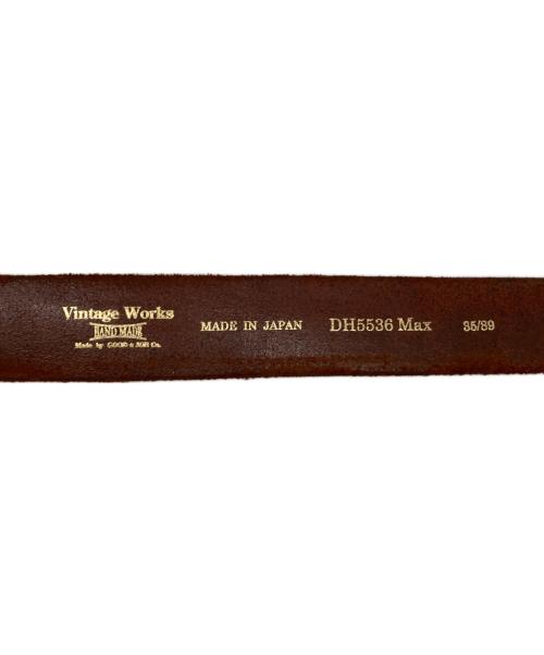 VINTAGE WORKS（ヴィンテージワークス）VINTAGE WORKS (ヴィンテージワークス) レザーベルト ブラウン サイズ:SIZE 35/89の古着・服飾アイテム