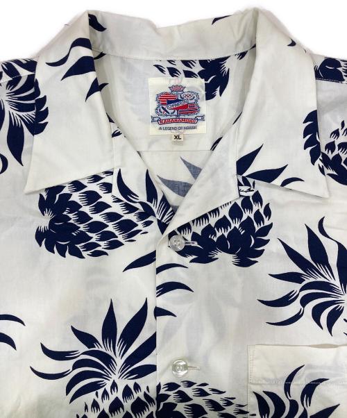 DUKE KAHANAMOK（デューク カハナモク）DUKE KAHANAMOK (デューク カハナモク) COTTON HAWAIIAN SHIRT ホワイト サイズ:XLの古着・服飾アイテム