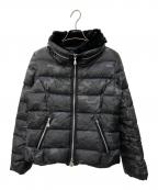 LOVELESSラブレス）の古着「ラビットファーホワイトグースダウンジャケット」｜ブラック×グレー