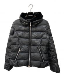 LOVELESS（ラブレス）の古着「ラビットファーホワイトグースダウンジャケット」｜ブラック×グレー