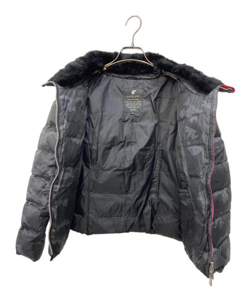 LOVELESS（ラブレス）LOVELESS (ラブレス) ラビットファーホワイトグースダウンジャケット ブラック×グレー サイズ:34の古着・服飾アイテム