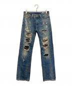 DIESELディーゼル）の古着「ダメージデニムパンツ」｜インディゴ