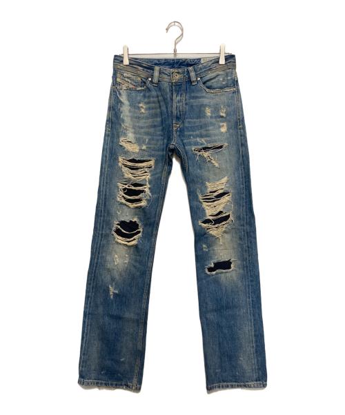 DIESEL（ディーゼル）DIESEL (ディーゼル) ダメージデニムパンツ インディゴ サイズ:SIZE 68.5cm (W27)の古着・服飾アイテム