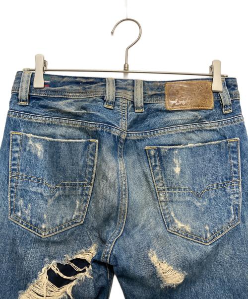 DIESEL（ディーゼル）DIESEL (ディーゼル) ダメージデニムパンツ インディゴ サイズ:SIZE 68.5cm (W27)の古着・服飾アイテム