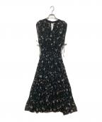 Snidelスナイデル）の古着「ウエストシャーリングシフォンドレス」｜ブラック