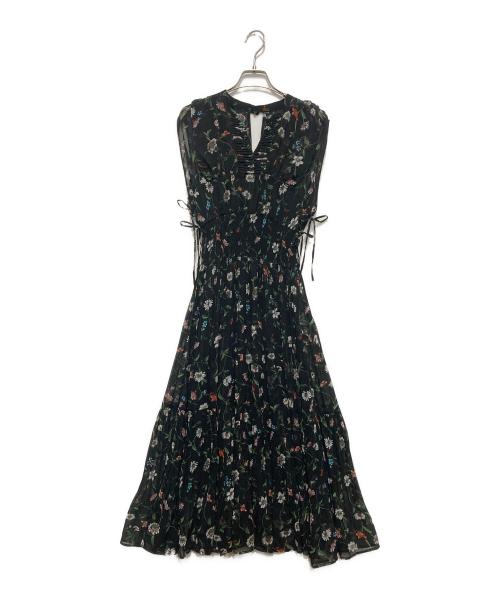 Snidel（スナイデル）Snidel (スナイデル) ウエストシャーリングシフォンドレス ブラック サイズ:Sの古着・服飾アイテム