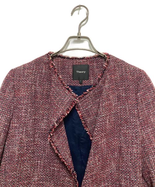 theory（セオリー）theory (セオリー) バスケットツイードコート レッド×ネイビー サイズ:SIZE Pの古着・服飾アイテム