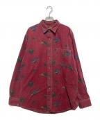 Eddie Bauerエディーバウアー）の古着「総柄シャツ」｜レッド