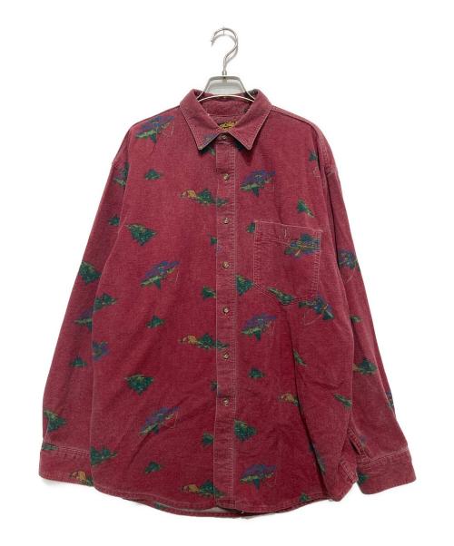 Eddie Bauer（エディーバウアー）Eddie Bauer (エディーバウアー) 総柄シャツ レッド サイズ:Lの古着・服飾アイテム