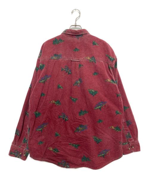 Eddie Bauer（エディーバウアー）Eddie Bauer (エディーバウアー) 総柄シャツ レッド サイズ:Lの古着・服飾アイテム