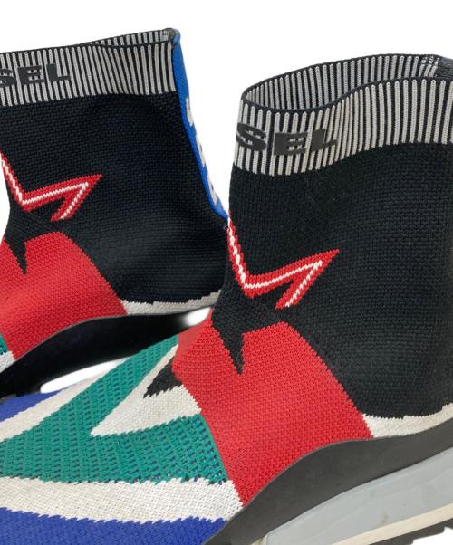 DIESEL（ディーゼル）DIESEL (ディーゼル) ハイカットスニーカー ブラック サイズ:25.5の古着・服飾アイテム