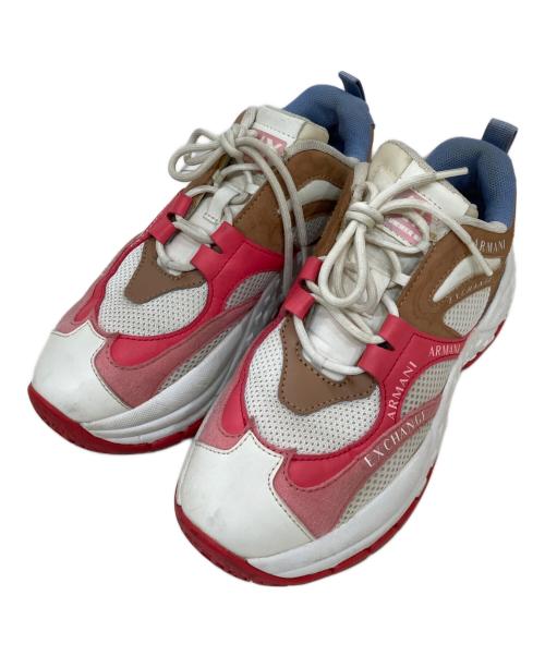 ARMANI EXCHANGE（アルマーニ エクスチェンジ）ARMANI EXCHANGE (アルマーニ エクスチェンジ) 厚底スニーカー ホワイト サイズ:23の古着・服飾アイテム
