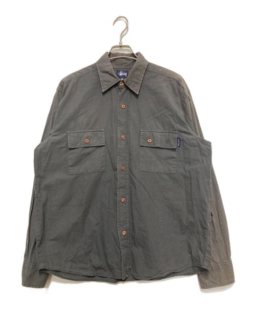 stussy（ステューシー）stussy (ステューシー) コットンシャツ グレー サイズ:Sの古着・服飾アイテム