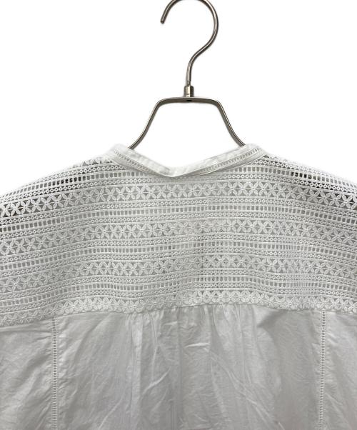 Spick and Span（スピックアンドスパン）Spick and Span (スピックアンドスパン) ケミカルレーススタンドカラーブラウス ホワイト サイズ:FREEの古着・服飾アイテム