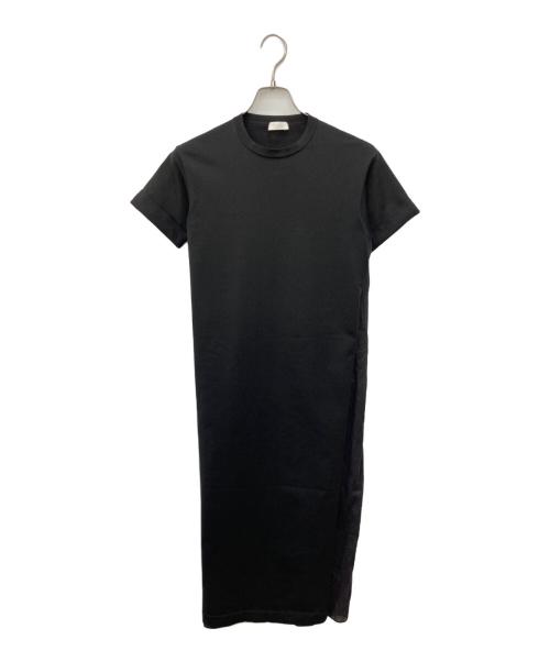 BALLSEY（ボールジィ）BALLSEY (ボールジィ) マテリアルコンビ バックギャザーワンピース ブラック サイズ:FREEの古着・服飾アイテム