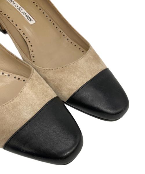 Manolo Blahnik（マノロブラニク）Manolo Blahnik (マノロブラニク) バイカラーヒールパンプス ブラウン サイズ:SIZE 37 1/2の古着・服飾アイテム