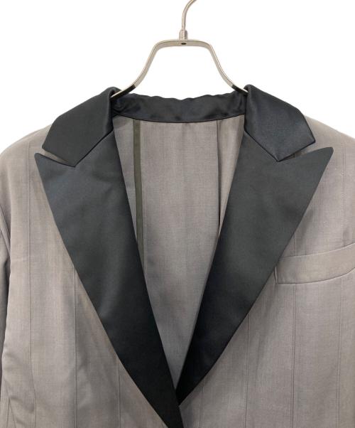 sacai（サカイ）sacai (サカイ) Suiting Pleated blazer / 異素材バックプリーツスーチングベルテッドジャケット グレー サイズ:1の古着・服飾アイテム