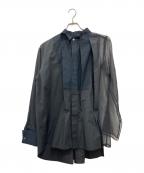 sacaiサカイ）の古着「Chiffon Mix Cotton Poplin Shirt」｜ブラック