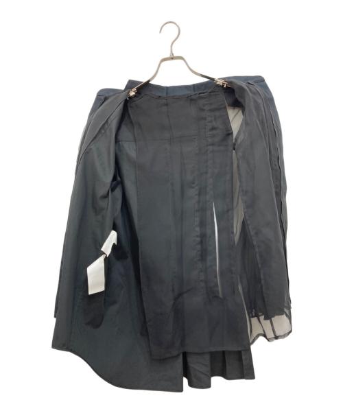 sacai（サカイ）sacai (サカイ) Chiffon Mix Cotton Poplin Shirt ブラック サイズ:2の古着・服飾アイテム
