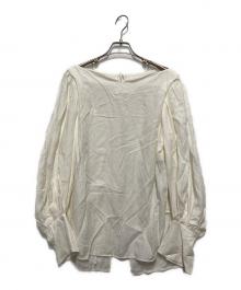 Mame Kurogouchi（マメクロゴウチ）の古着「Floral Pattern Silk Rayon Jacquard Laced-Back Blouse」｜アイボリー